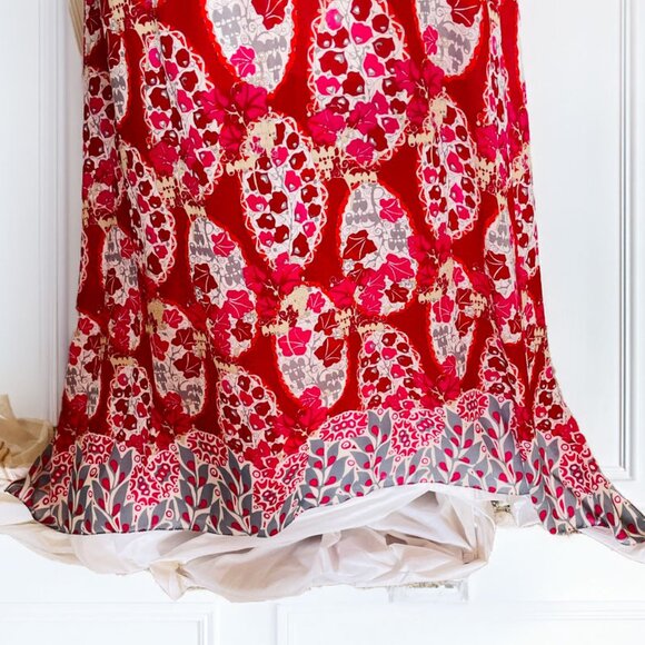 Sophie Max Floral Flowy Handkerchief Hem Maxi Dress Small - Picture 9 of 16